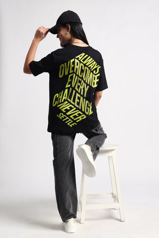 Never Settle Oversize T-shirt - Black"