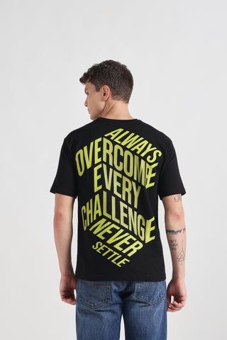 Never Settle Oversize T-shirt - Black"