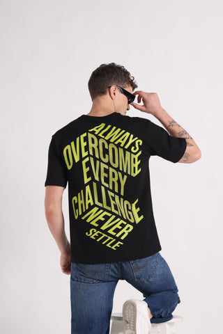 Never Settle Oversize T-shirt - Black"