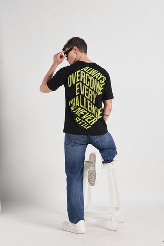Never Settle Oversize T-shirt - Black"