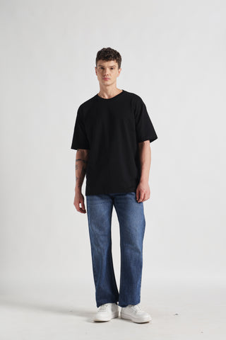 Floral Graphic Oversized T-Shirt - Black"