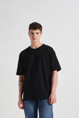 Floral Graphic Oversized T-Shirt - Black"