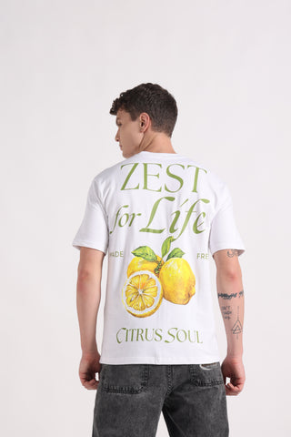 Fresh Lemon Oversize T-shirt - white"